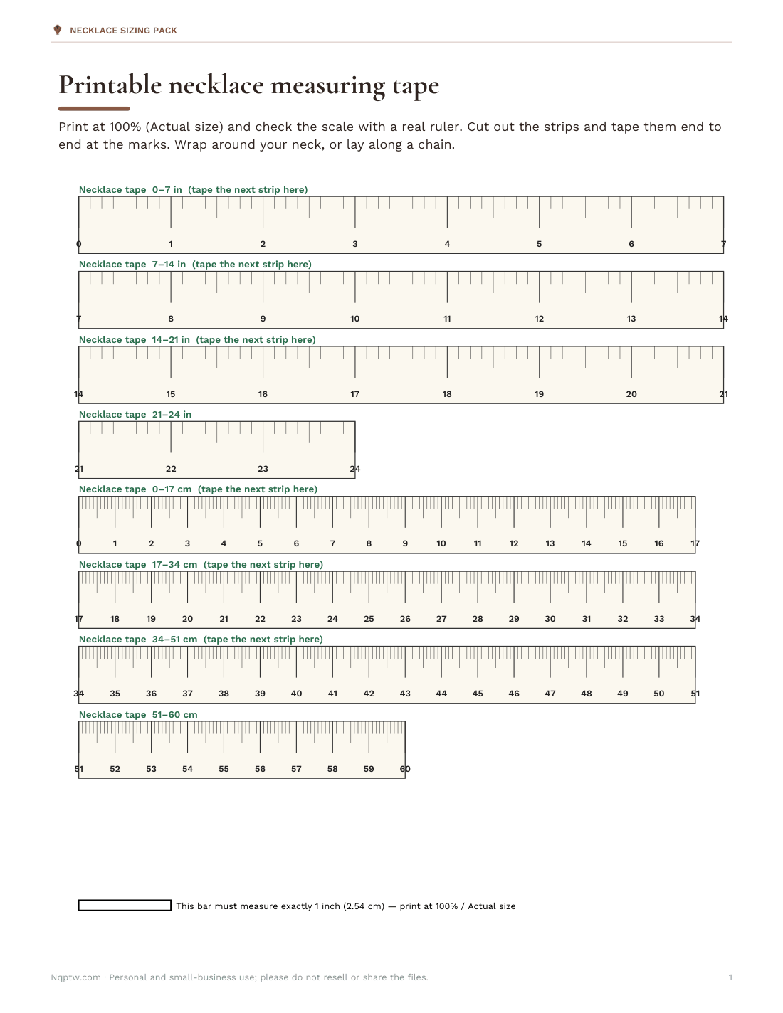 Preview of the first page of Measuring tape (PDF)